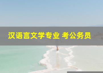 汉语言文学专业 考公务员